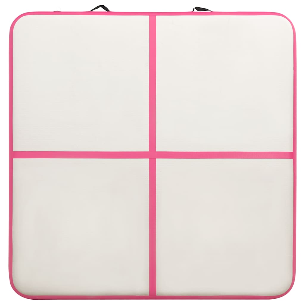 Colchão de ginástica insuflável c/ bomba 200x200x15 cm PVC rosa