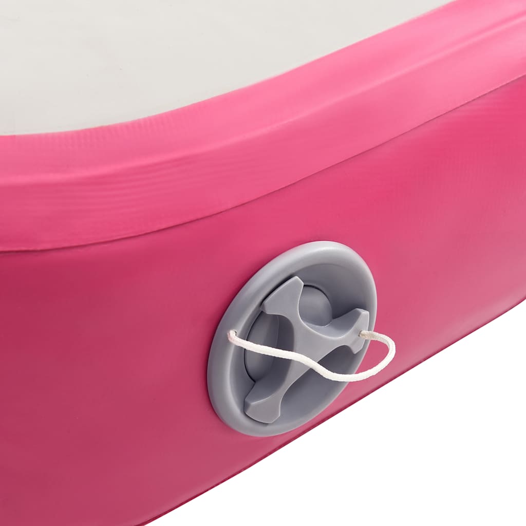 Colchão de ginástica insuflável c/ bomba 200x200x15 cm PVC rosa