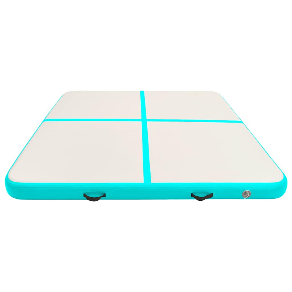 Colchão de ginástica insuflável c/ bomba 200x200x20cm PVC verde