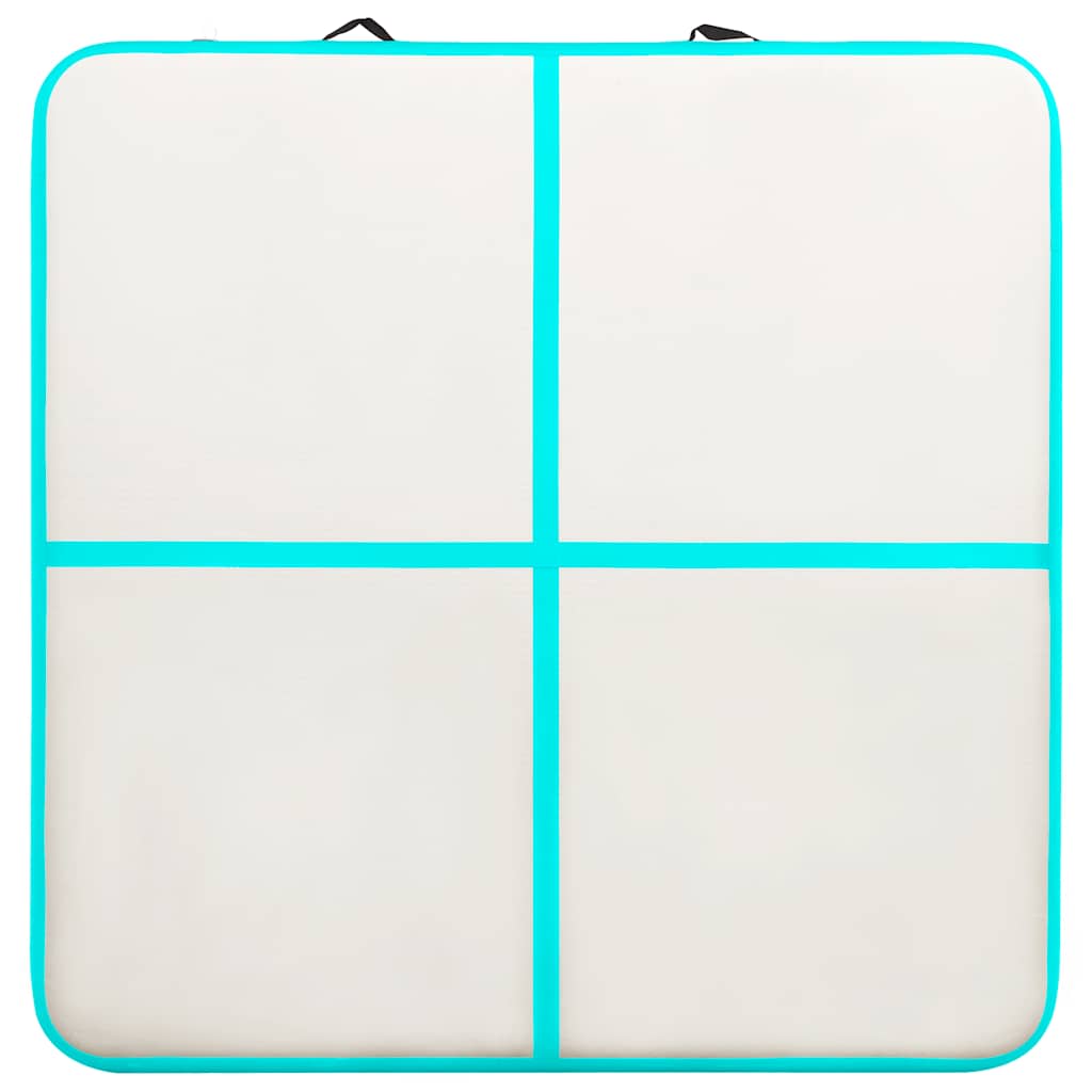Colchão de ginástica insuflável c/ bomba 200x200x20cm PVC verde