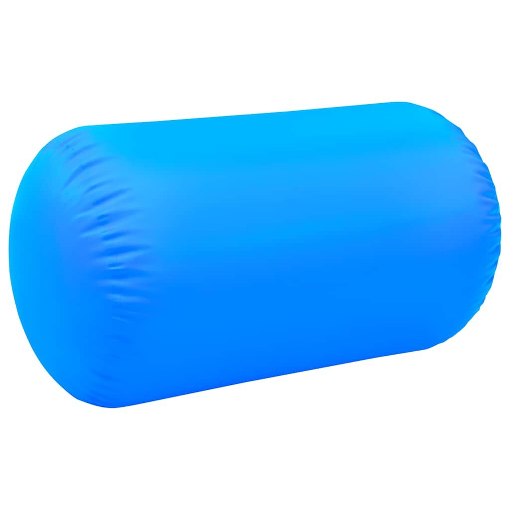 Rolo de ginástica/yoga insuflável com bomba 100x60 cm PVC azul