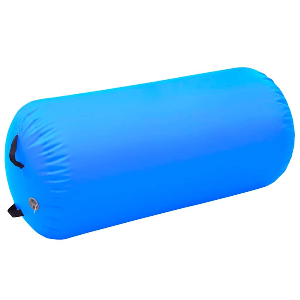 Rolo de ginástica/yoga insuflável com bomba 120x90 cm PVC azul