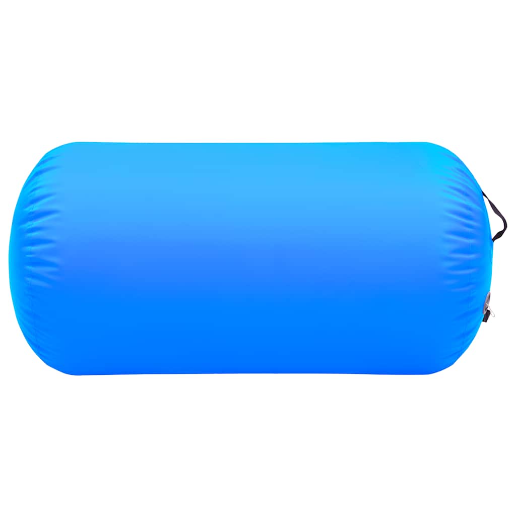 Rolo de ginástica/yoga insuflável com bomba 120x90 cm PVC azul