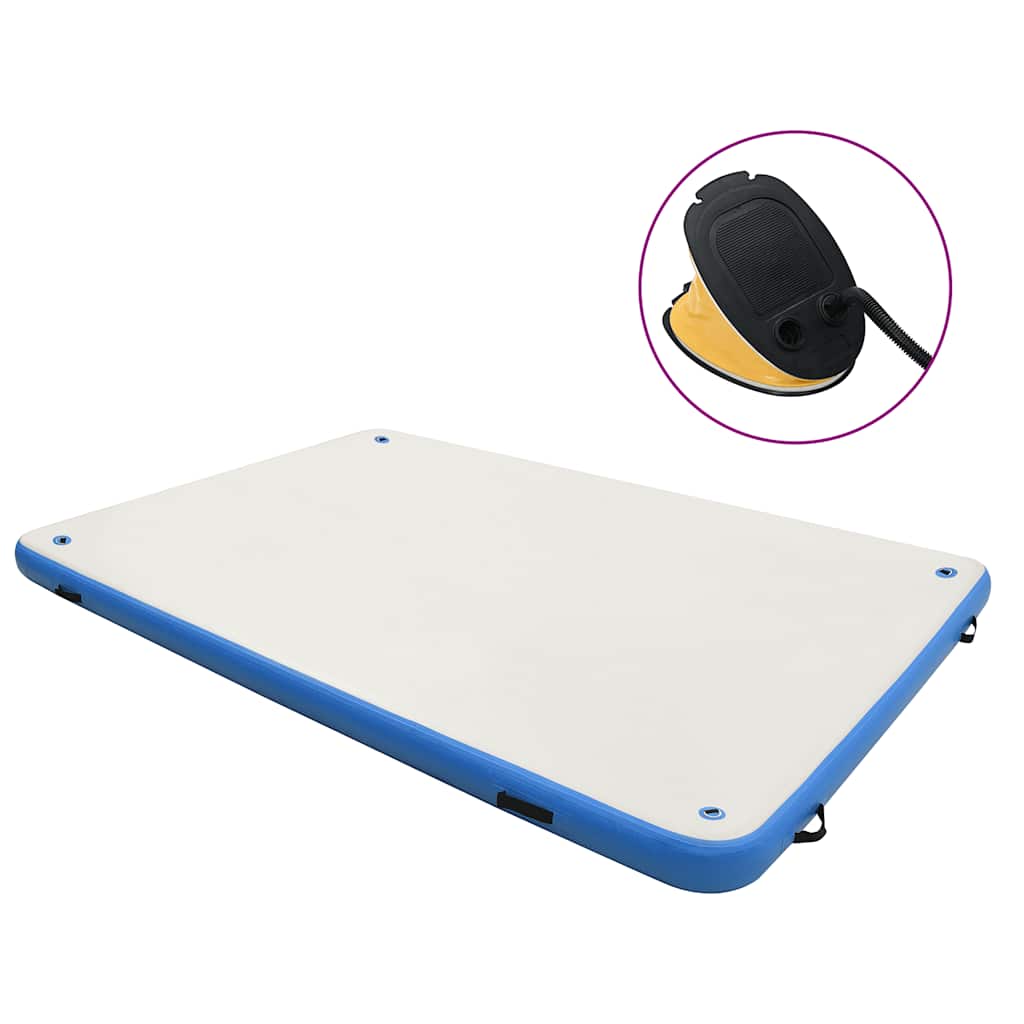 Plataforma flutuante insuflável 200x150x15 cm azul e branco