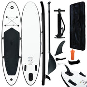 Conjunto prancha de paddle SUP insuflável preto e branco