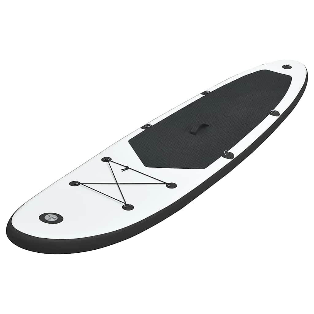 Conjunto prancha de paddle SUP insuflável preto e branco