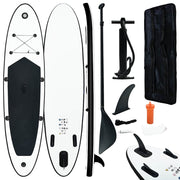 Conjunto prancha de paddle SUP insuflável preto e branco