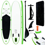Conjunto prancha de paddle SUP insuflável verde e branco