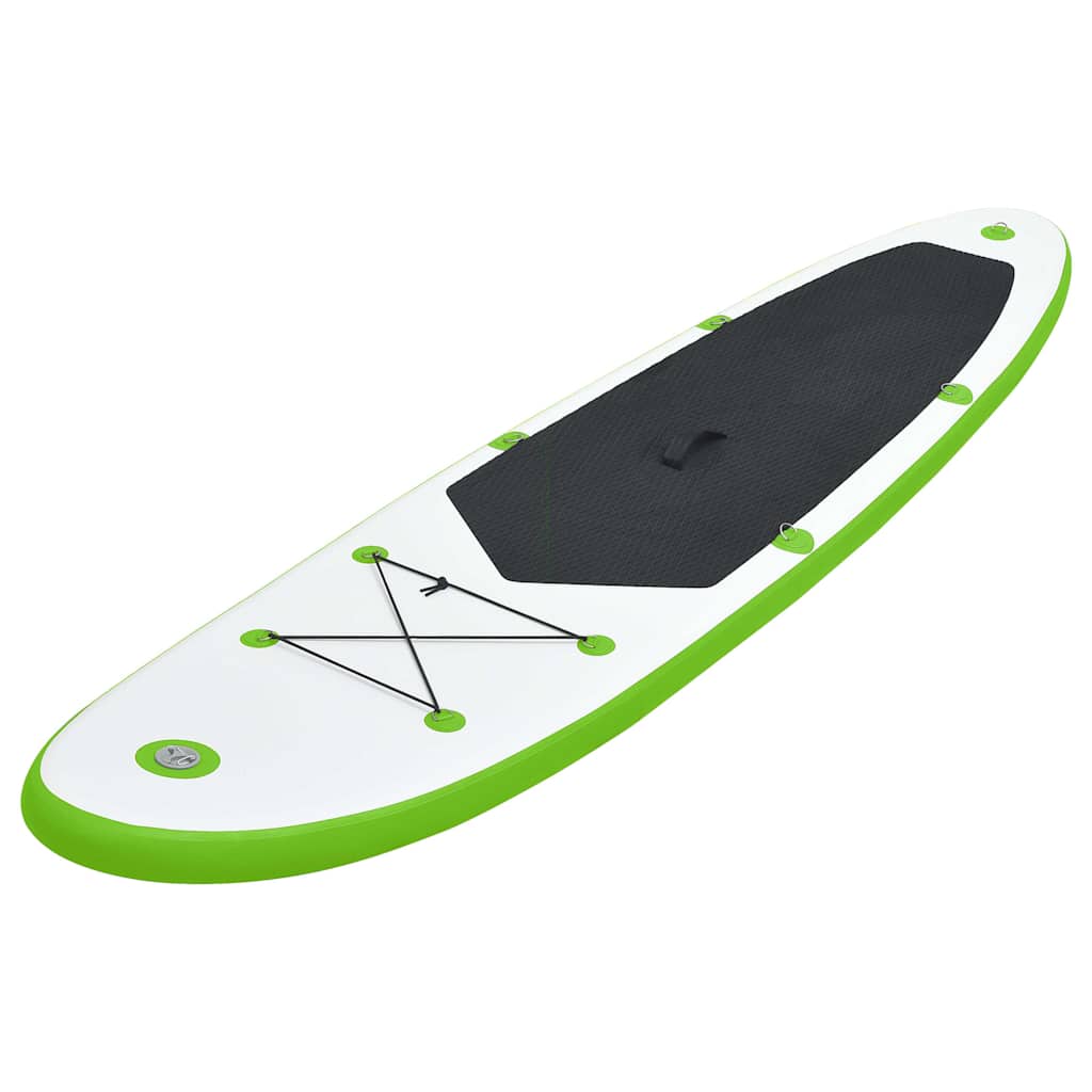 Conjunto prancha de paddle SUP insuflável verde e branco