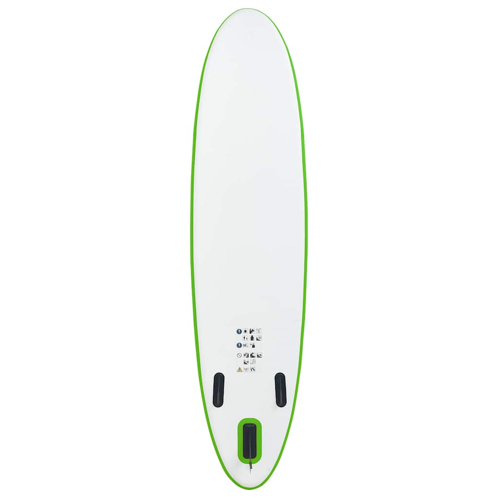 Conjunto prancha de paddle SUP insuflável verde e branco