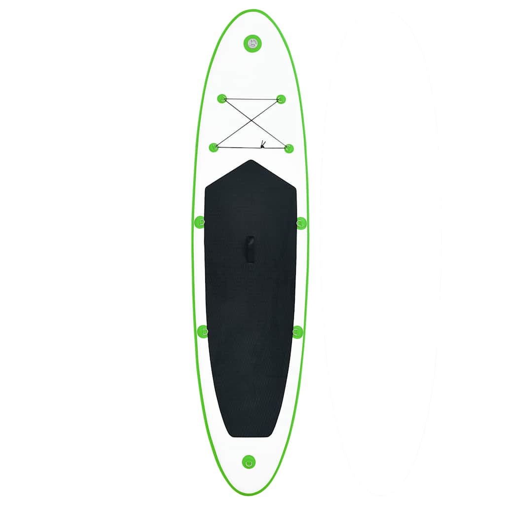 Conjunto prancha de paddle SUP insuflável verde e branco