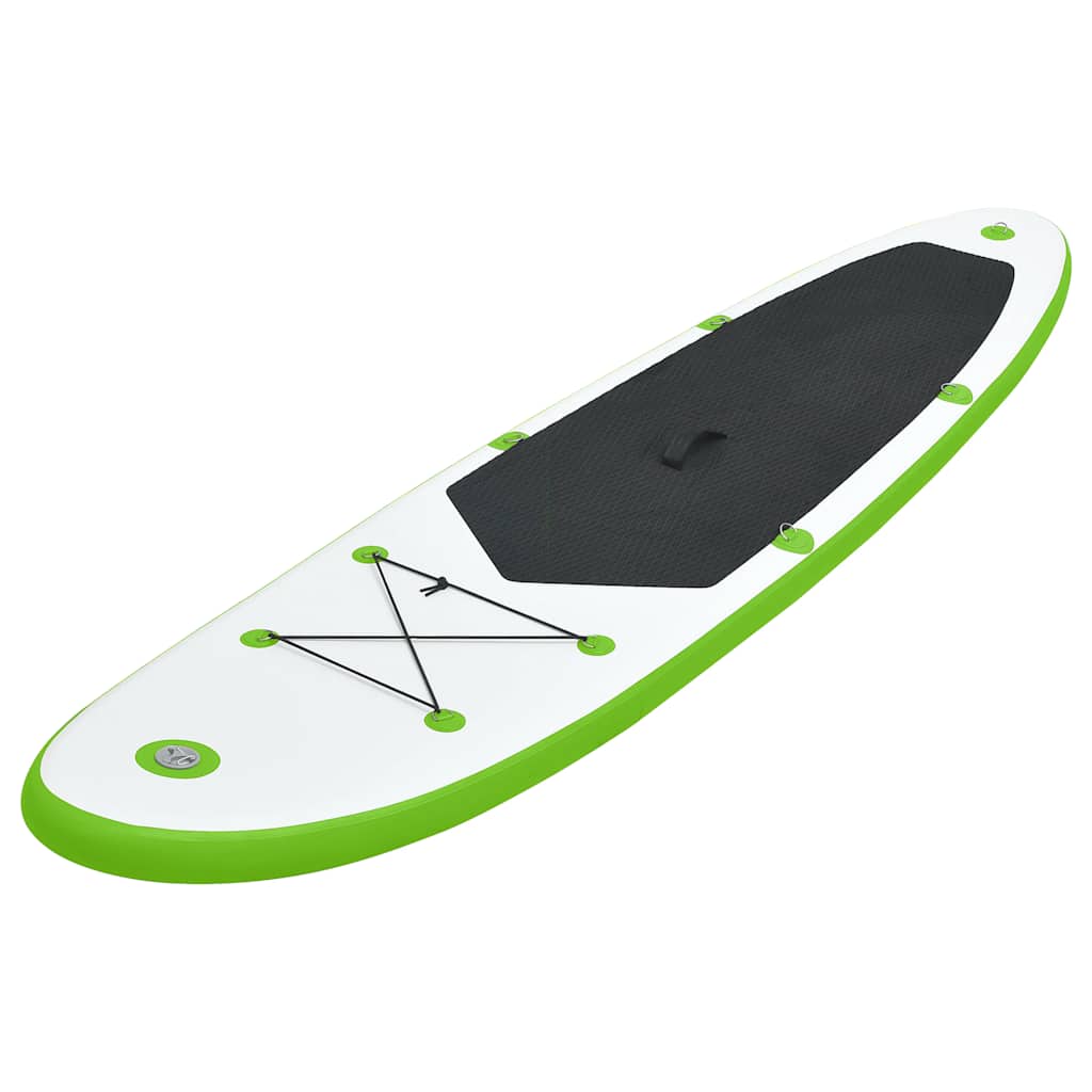 Conjunto prancha de paddle SUP insuflável verde e branco
