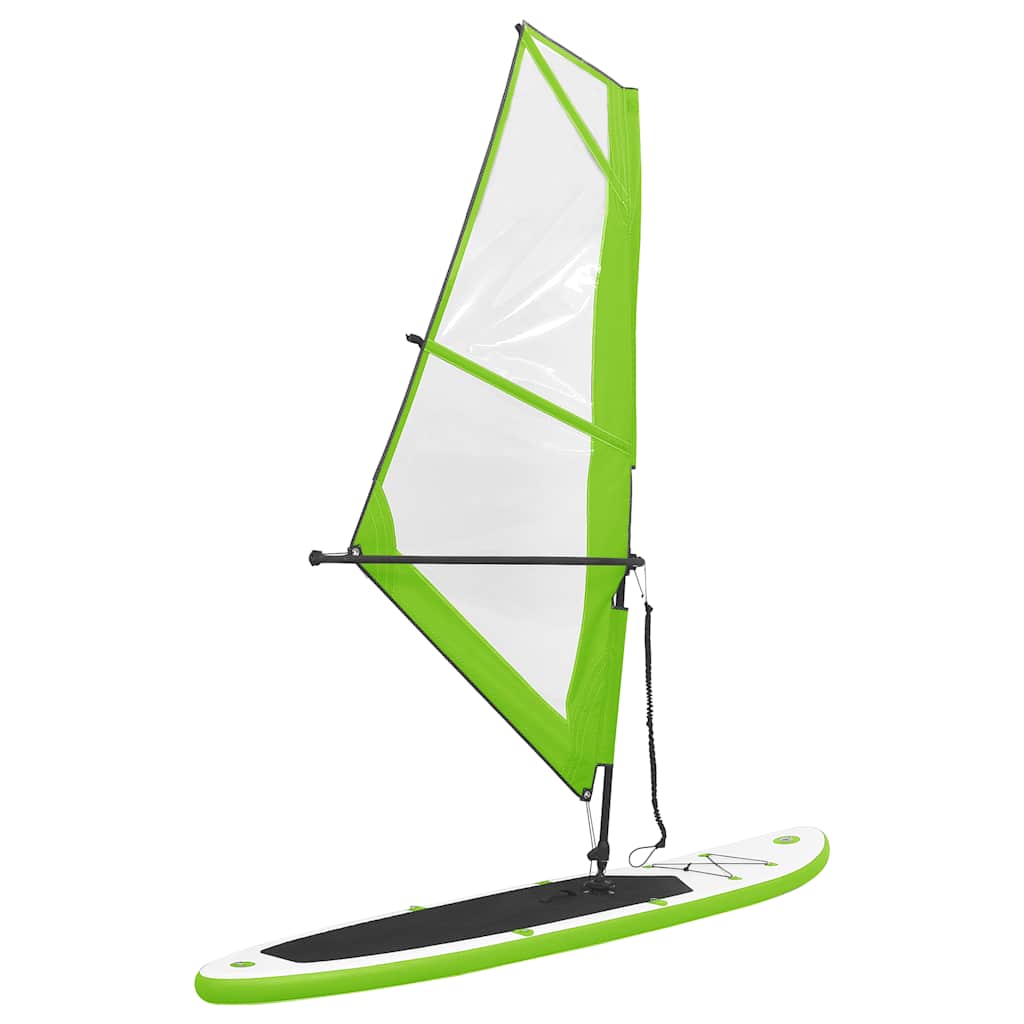 Conjunto prancha paddle SUP insuflável c/ vela verde/branco
