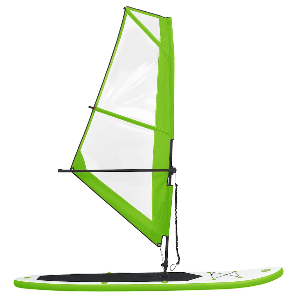 Conjunto prancha paddle SUP insuflável c/ vela verde/branco