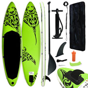 Conjunto prancha de paddle SUP insuflável 305x76x15 cm verde