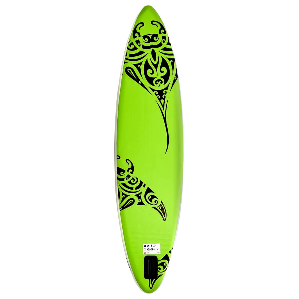 Conjunto prancha de paddle SUP insuflável 305x76x15 cm verde