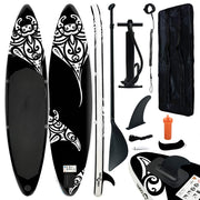 Conjunto prancha de paddle SUP insuflável 305x76x15 cm preto