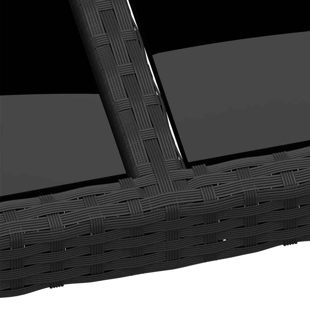 Mesa de jardim 150x90x75 cm vidro temperado e vime PE bege