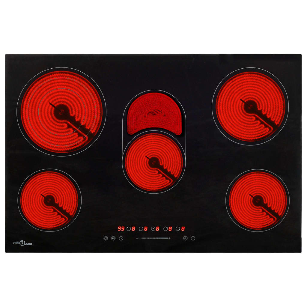Placa de cerâmica com 5 discos ecrã tátil 8500 W 77 cm
