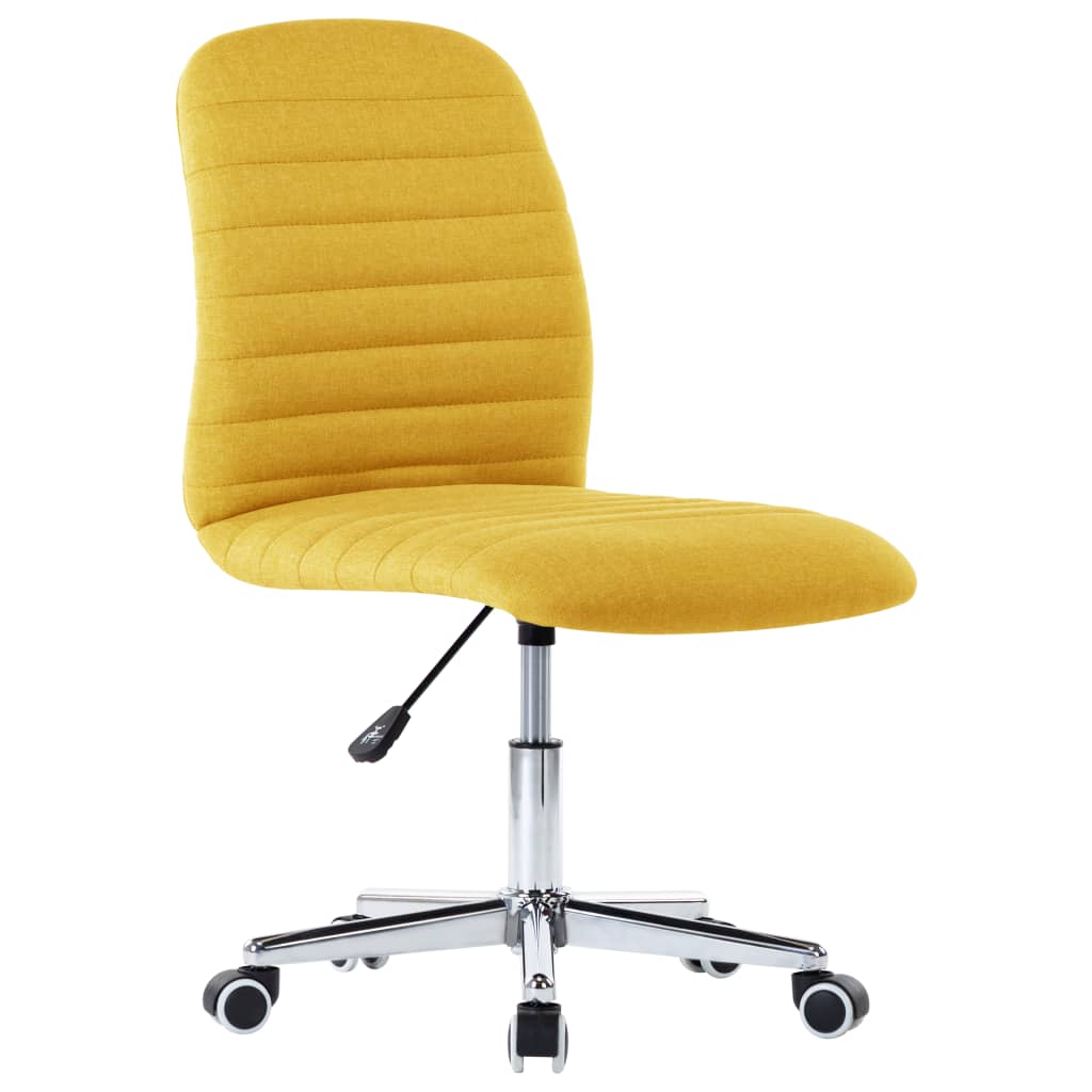 Cadeiras de jantar 4 pcs tecido amarelo mostarda