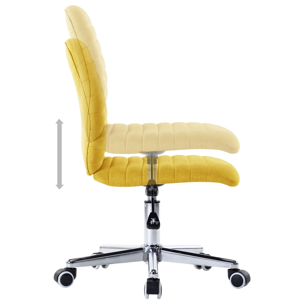 Cadeiras de jantar 4 pcs tecido amarelo mostarda
