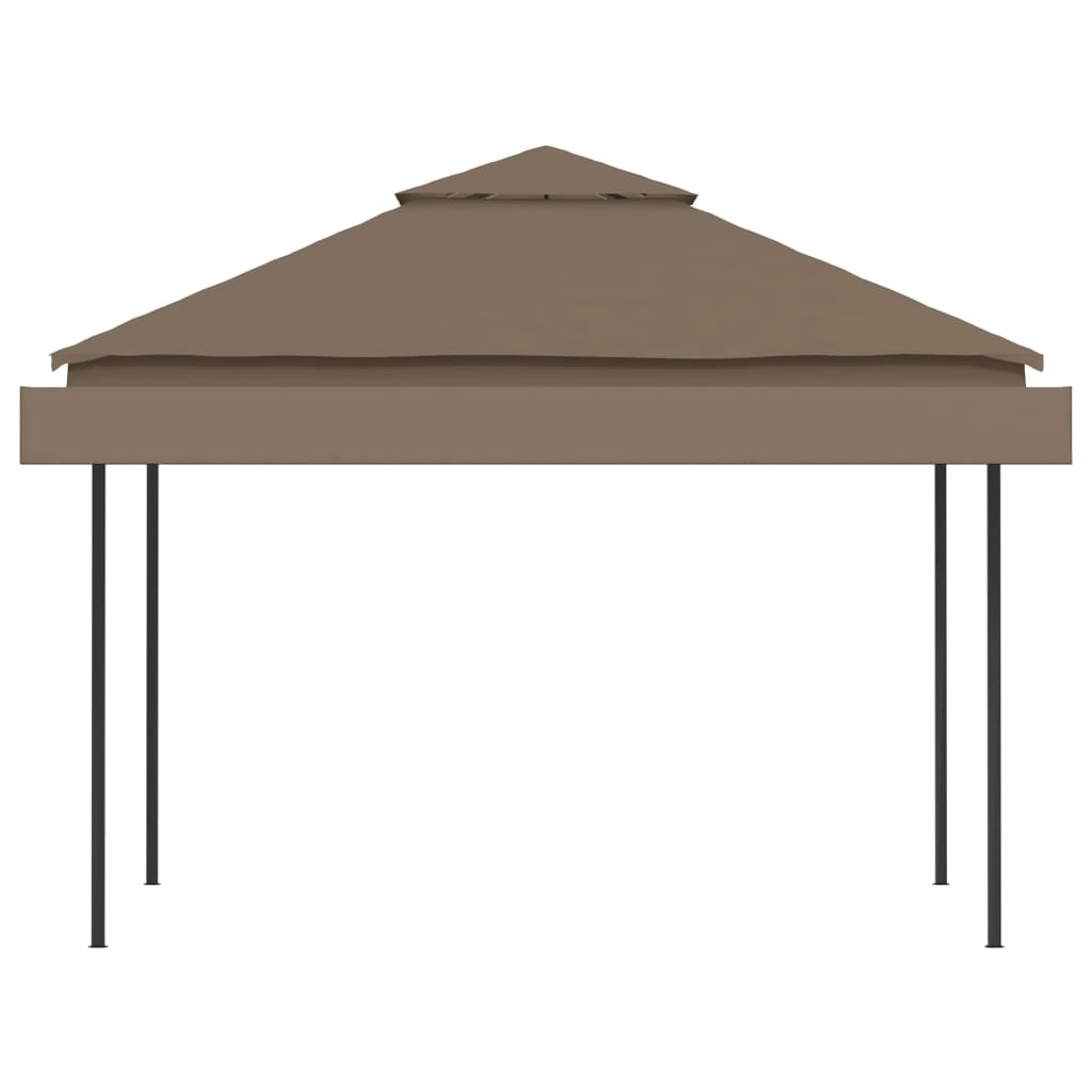 Gazebo toldo duplo extens. 3x3x2,75m 180g/m² cinza-acastanhado