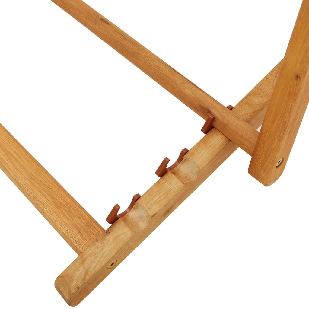 Cadeira de praia dobrável madeira eucalipto maciça/tecido creme