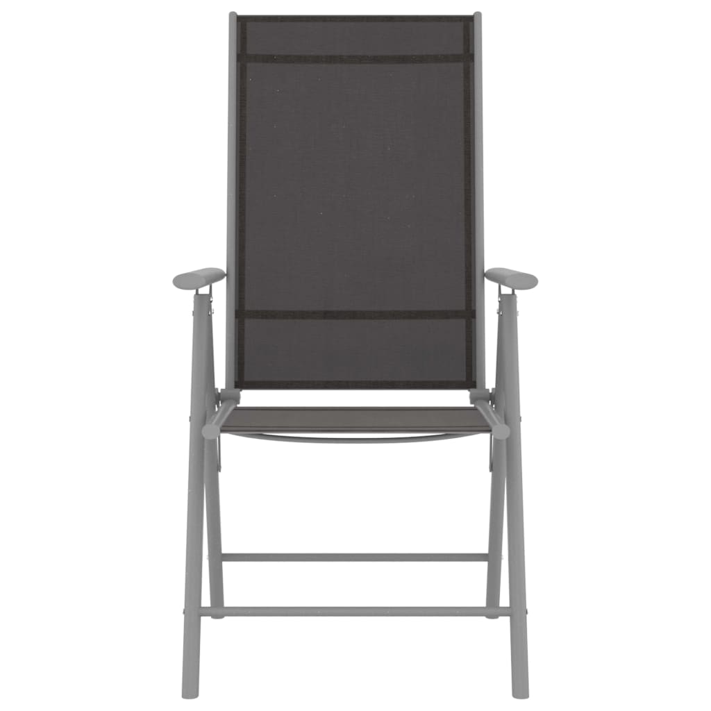 Cadeiras de jardim dobráveis 6 pcs textilene preto