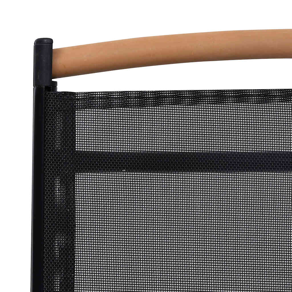 Cadeiras de jardim dobráveis 6 pcs textilene preto