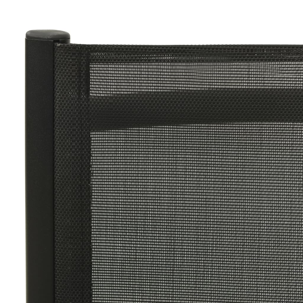 Cadeiras de jardim dobráveis 2 pcs textilene e alumínio preto