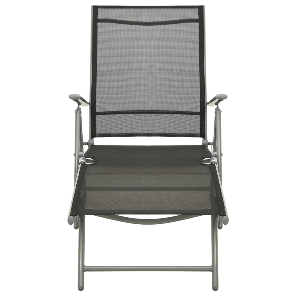 3 pcs conjunto lounge para jardim textilene e alumínio prateado