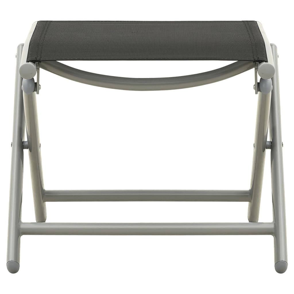 3 pcs conjunto lounge para jardim textilene e alumínio prateado