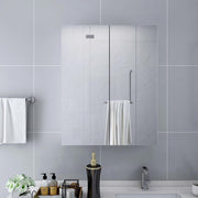 Armário espelhado para casa de banho 60x15x75 cm MDF branco