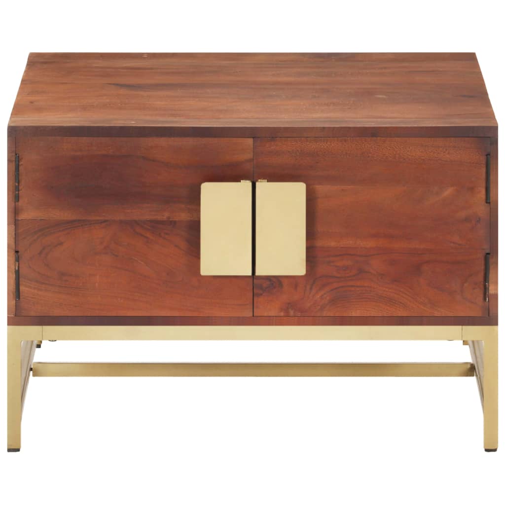 Mesa de centro 67x67x45cm madeira de acácia maciça castanho mel