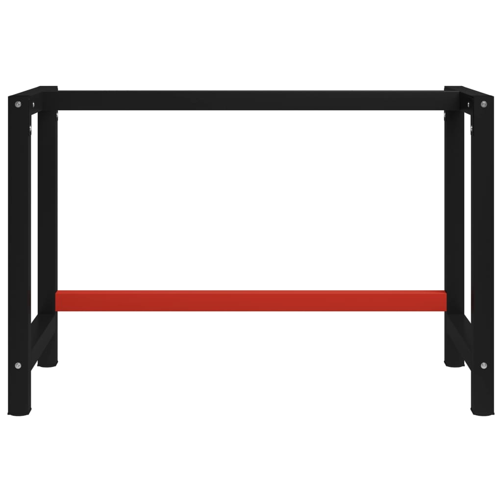 Estrutura banco de trabalho 120x57x79 cm metal preto e vermelho