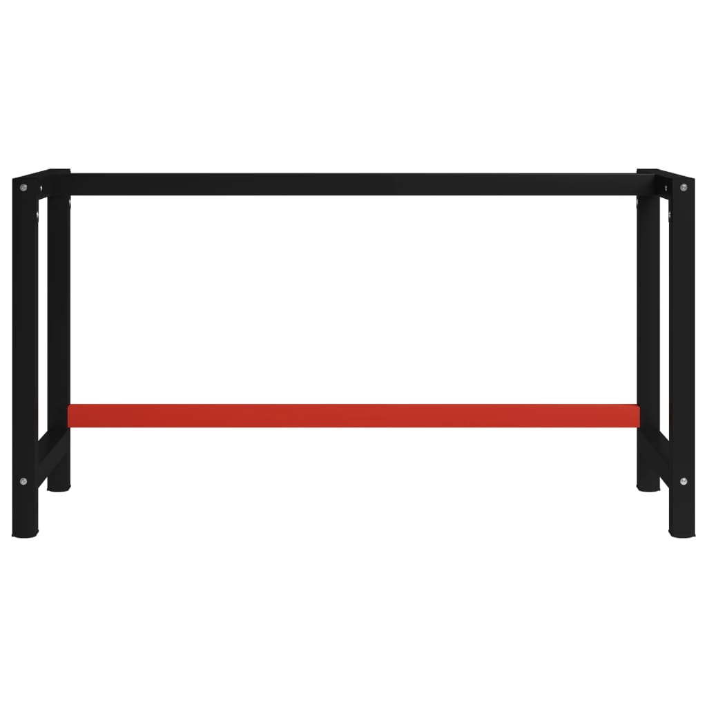 Estrutura banco de trabalho 120x57x79 cm metal preto e vermelho