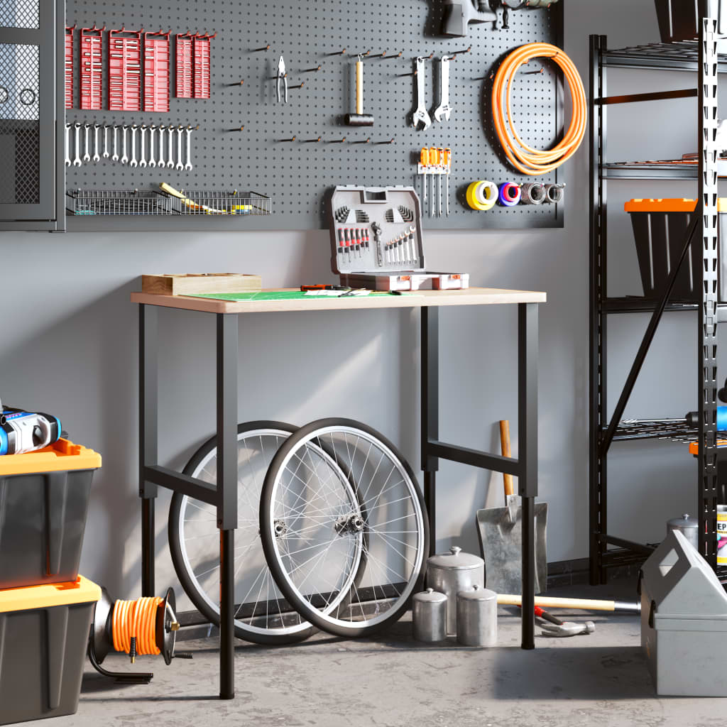 Estruturas bancada ajustáveis 2 pcs 85x(69-95,5) cm metal cinza