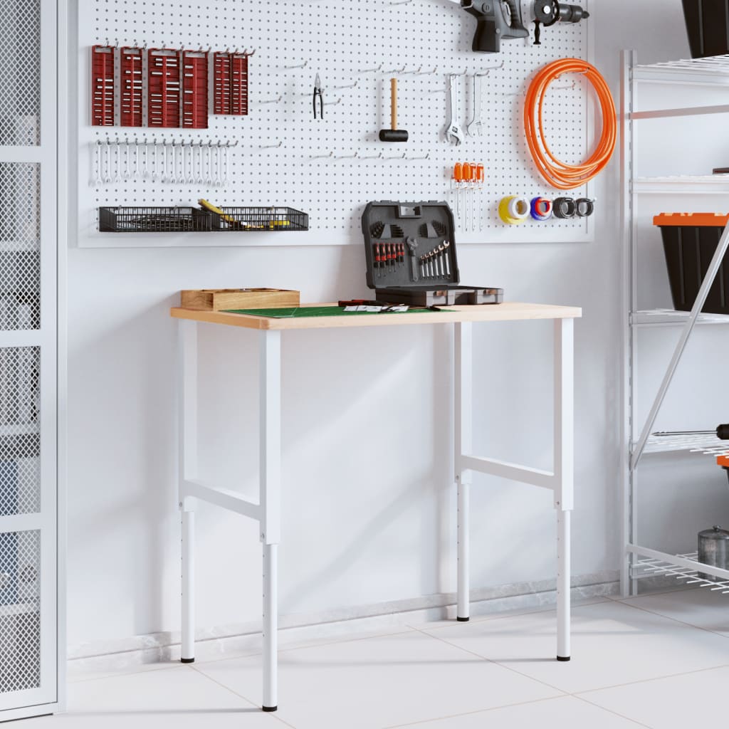 Estruturas bancada ajustáveis 2 pcs 85x(69-95,5) cm metal cinza