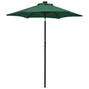 Guarda-sol de jardim com luzes LED 200x211 cm alumínio verde