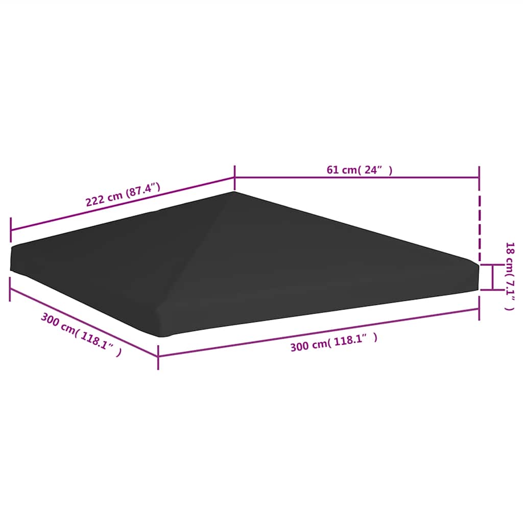 Cobertura de gazebo 270 g/m² 4x3 m amarelo