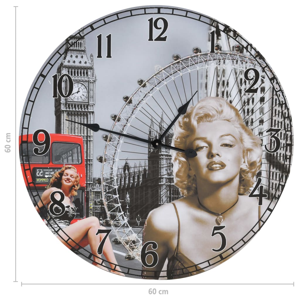 Relógio de parede vintage 60 cm