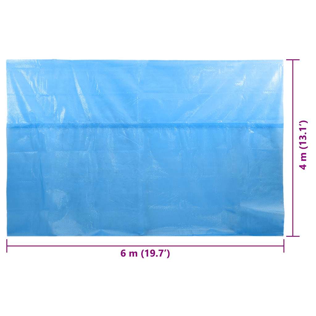 Cobertura retangular para piscina 600x400 cm PE azul