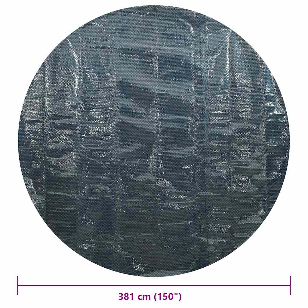 Película p/ piscina PE solar flutuante 381 cm preto e azul