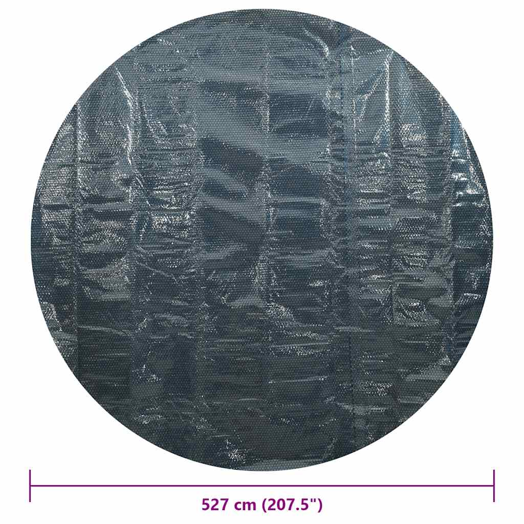 Película p/ piscina PE solar flutuante 527 cm preto e azul