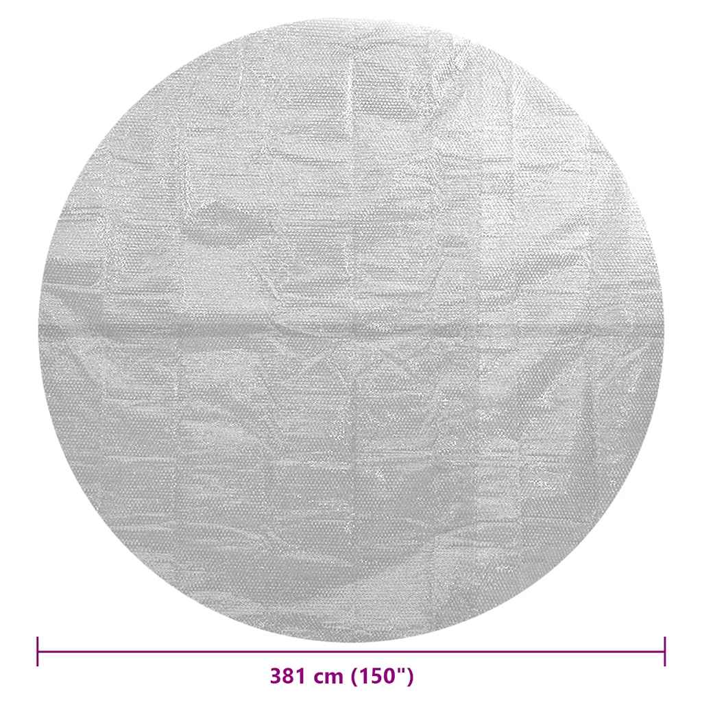 Película p/ piscina PE solar flutuante 381 cm cinzento