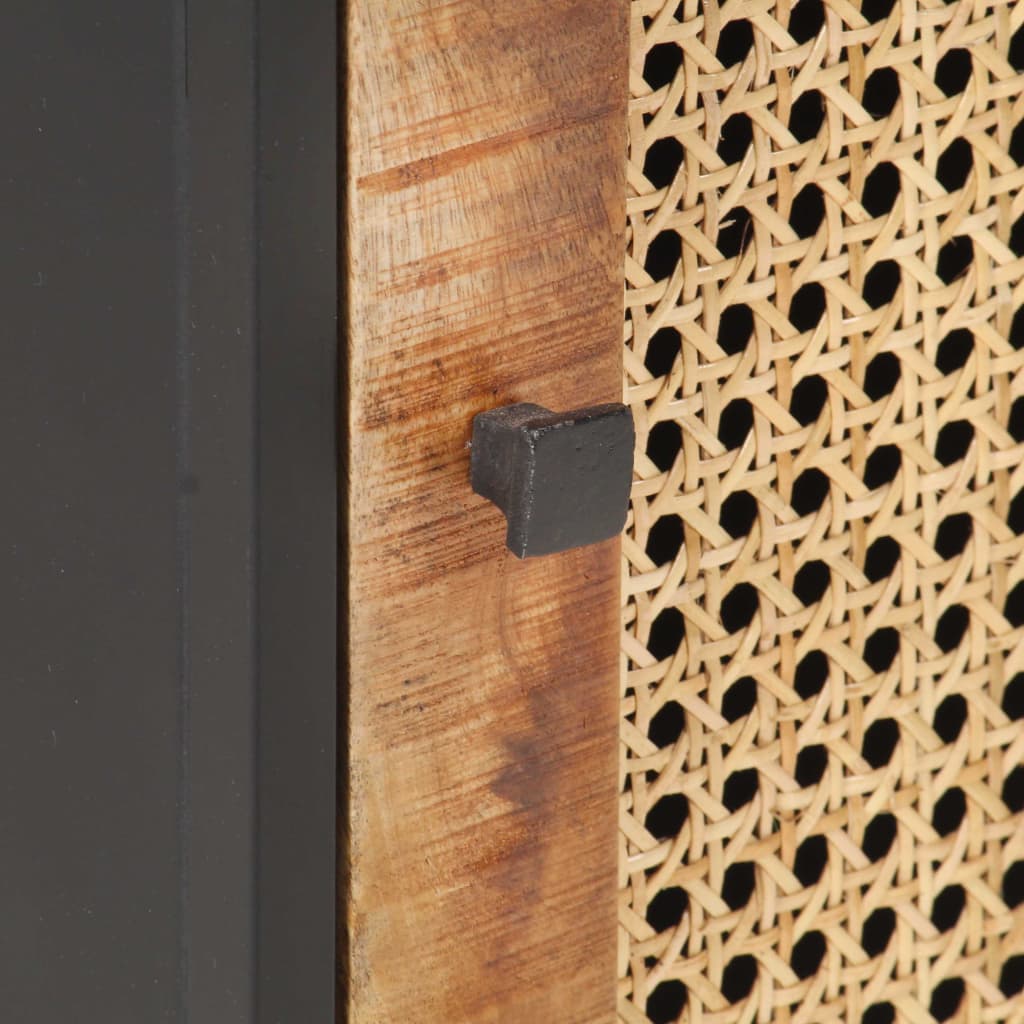 Mesa de cabeceira 40x30x50cm mangueira áspera/palhinha natural