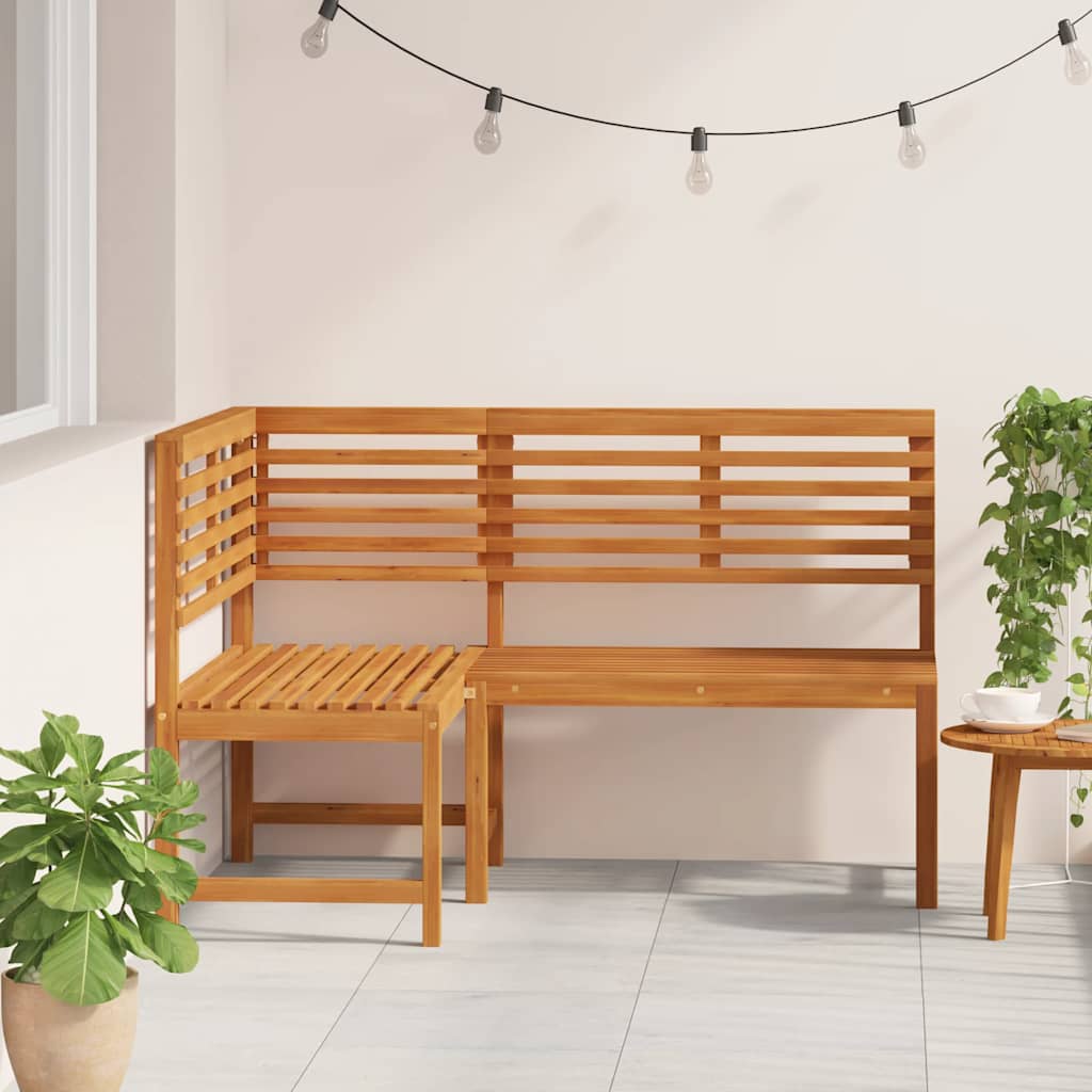 Banco de canto para jardim 140 cm madeira de acácia maciça