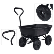 Carrinho de mão basculante para jardim 300 kg 75 L preto