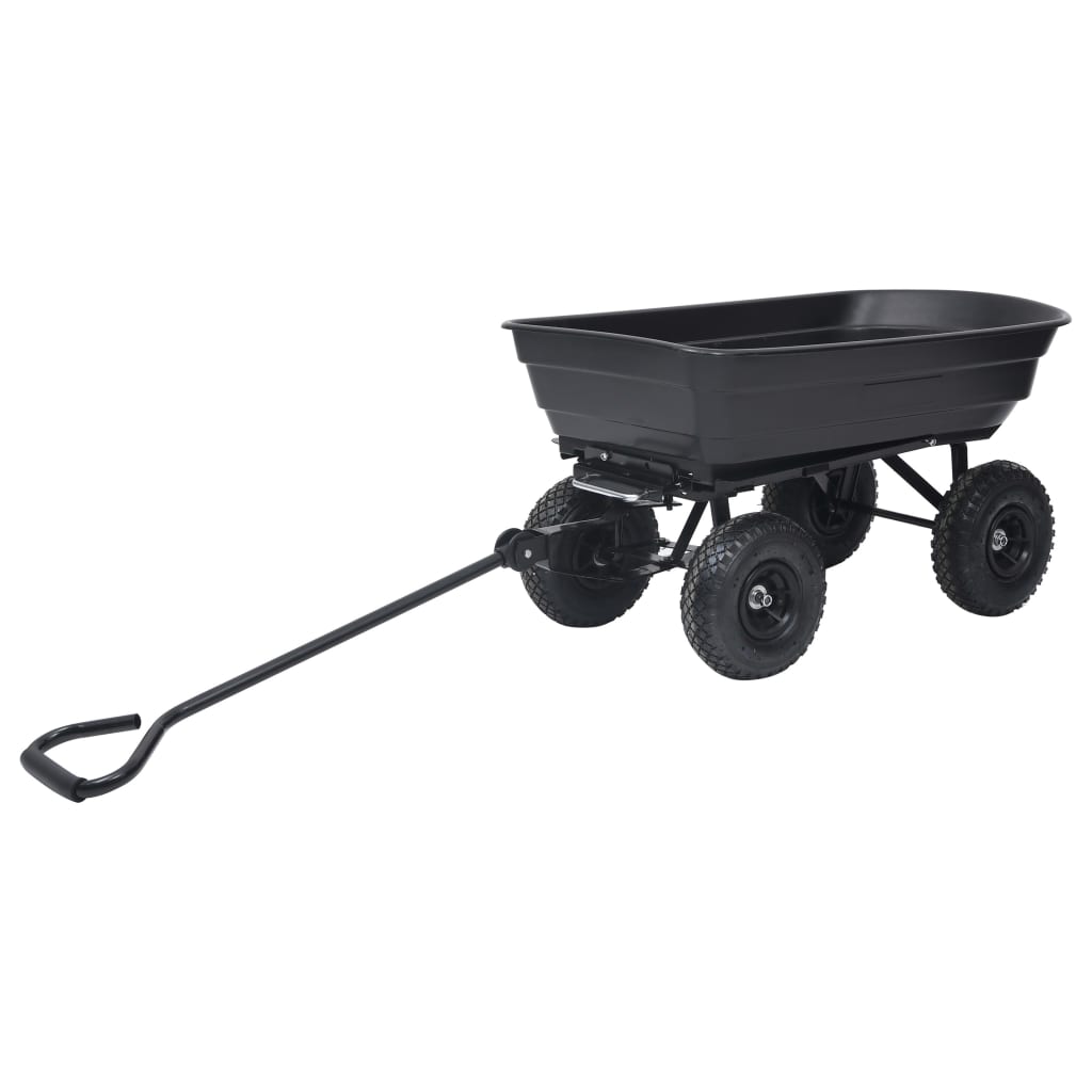 Carrinho de mão basculante para jardim 300 kg 75 L preto