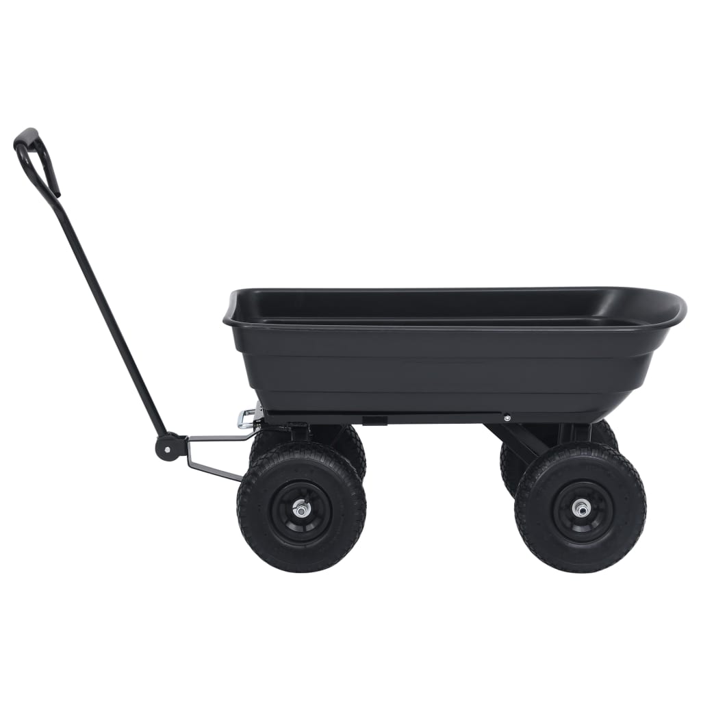 Carrinho de mão basculante para jardim 300 kg 75 L preto